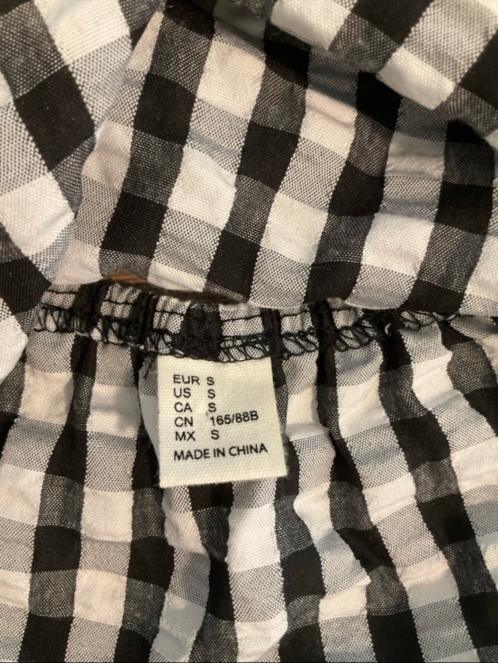 Black white gingham spaghetti strap back cutout mini dress, S - Picture 5 of 9